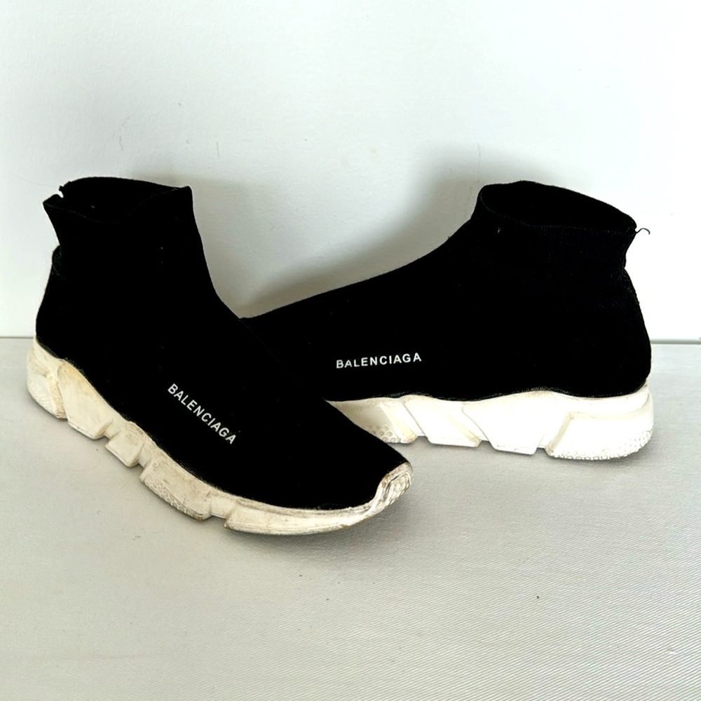 Balenciaga Speed Sneaker Black Polyester knit womens size 38